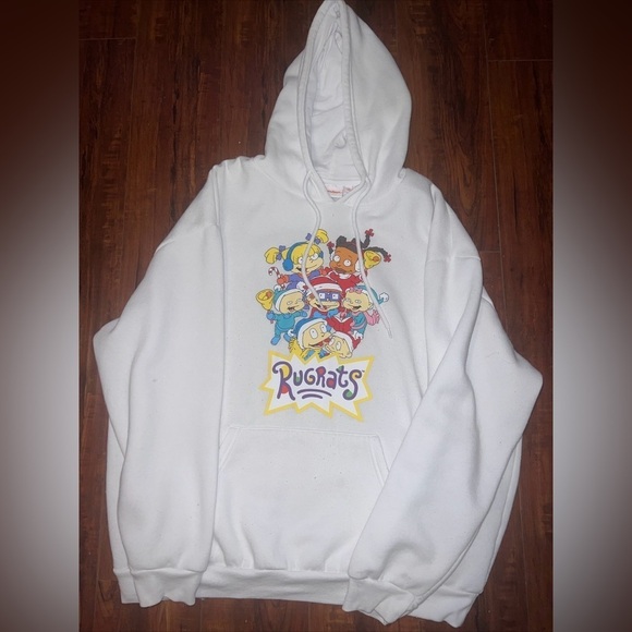 Nickelodeon Other - Rugrats Hoodie Sweatshirt Unisex White  Nickelodeon Size XL Preowned Condition!!